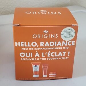 Origins GinZing Hello Radiance Boosting Trio Skincare Set Vitamin C Niacinamide